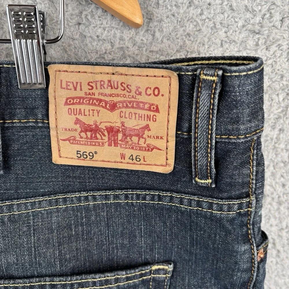 Levis 569 Shorts Men's 46 Dark‎ Wash Loose Fit Jean Jorts Cotton Denim Baggy Y2K